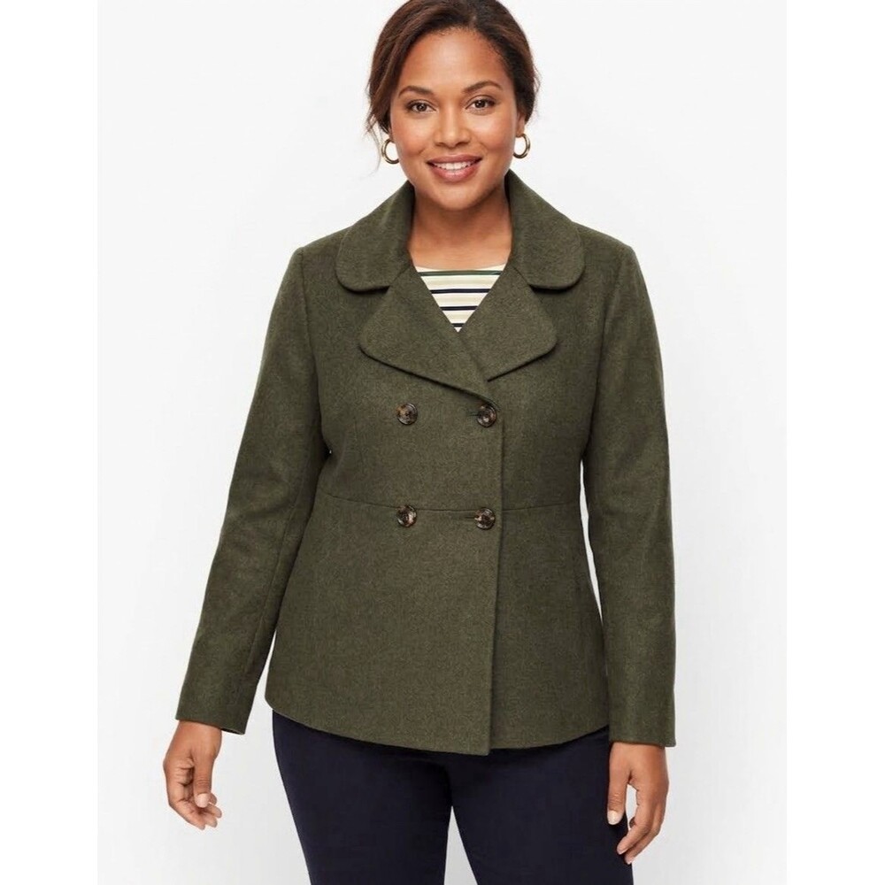 Talbots Italian Wool Blend Double Breasted Jacket Blazer Size 20W Petite EUC